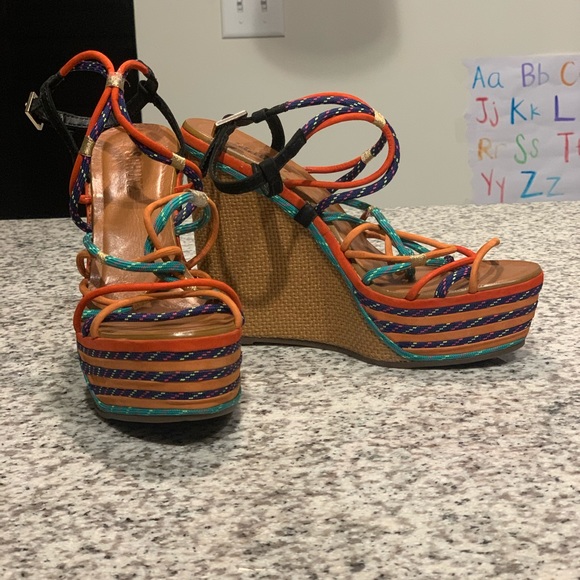 Schultz colorful strappy platform wedges - Picture 3 of 6